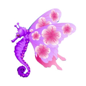 Lavender Butterfly Seahorse